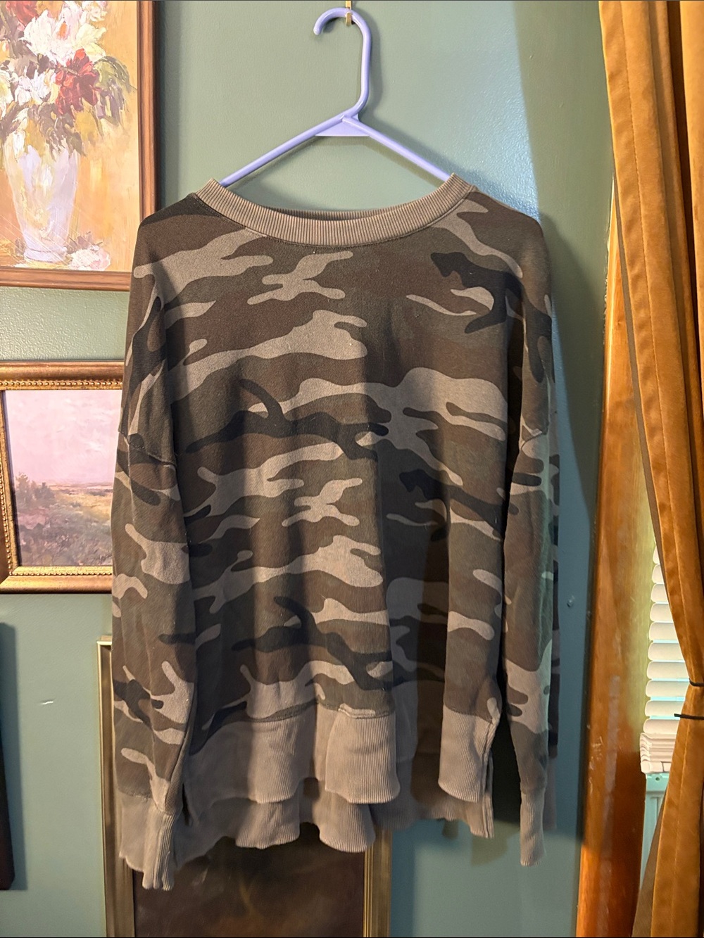 Men's Camo Crewneck Sweater - Gray